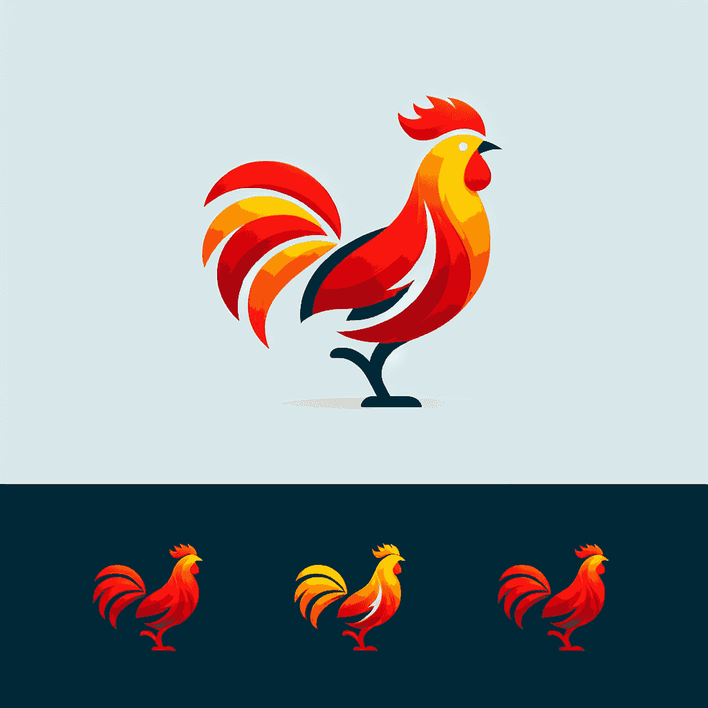 Design creativo del logo a tema pollo